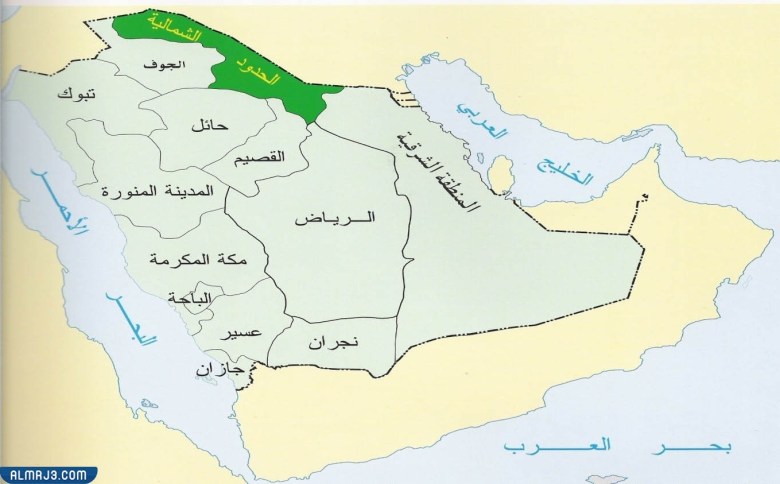خريطة الحدود الشمالية في السعودية